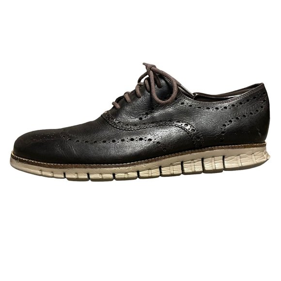 Cole Haan Zerogrand.os Dark Brown Full Brogue Wingtip Oxford Shoes Mens Size 12M - Picture 5 of 12